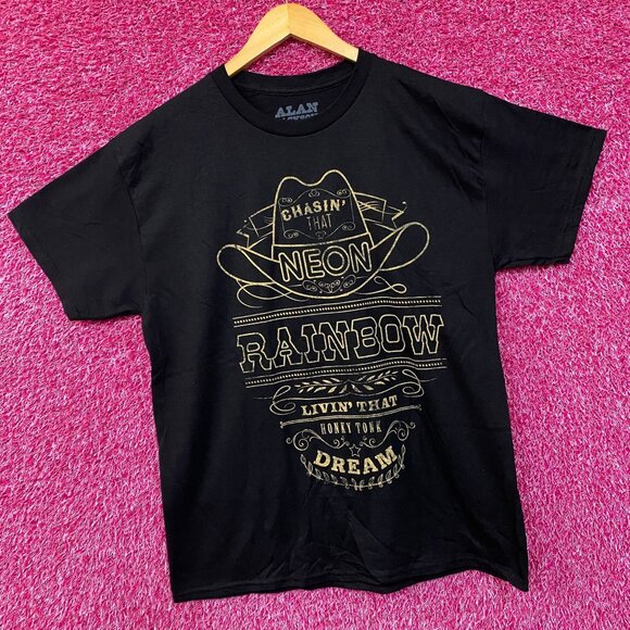 Alan Jackson Chasin That Neon Rainbow Graphic T-Shirt Large - Picture 3 of 4